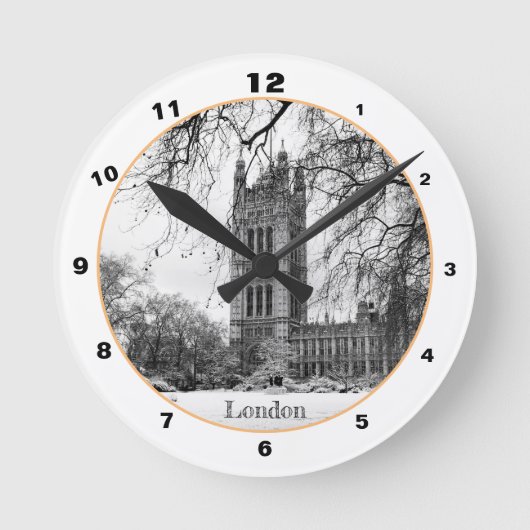 London Winter, Westminster Palace/British  Ronde Klok (Voorkant)