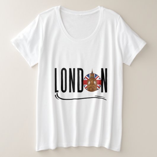 London Women Plus Size T-Shirt (Design voorkant)