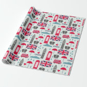London Wrapping Paper Cadeaupapier (Uitgerold)