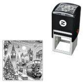 London's Feestelijke Splendor - Levendige Kerstaut Zelfinktende Stempel (In situ)