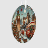 London's Festive Splendor - Vibrant Christmas Car Ornament (voorkant)