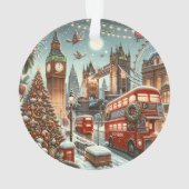 London's Festive Splendor - Vibrant Christmas Car Ornament (achterkant)