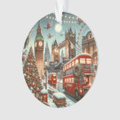 London's Festive Splendor - Vibrant Christmas Car Ornament (voorkant)