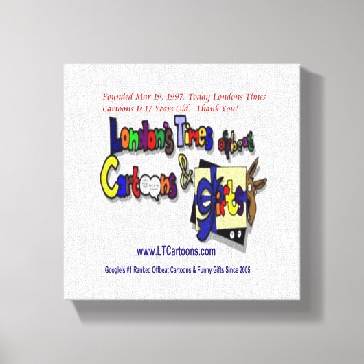 Londons Times Cartoon Logo Canvasprint Canvas Afdruk (Voorkant)