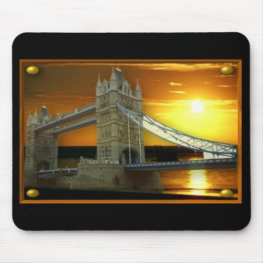 London's Tower Bridge in Fantasy Sunshine Mousepad Muismat (Voorkant)