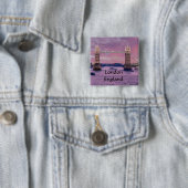 London's Tower Bridge Vierkante Button 5,1 Cm (In situ)