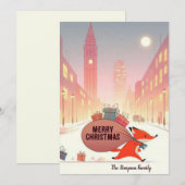 Londonse vos feestdagenkaart (Voorkant / Achterkant)