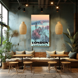 Londres: Skyline Arte de Linea Coordenadas y Foto  Perfect Poster