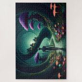 Lone Alien loopt het pad door een buitenaardse tui Legpuzzel (Verticaal)