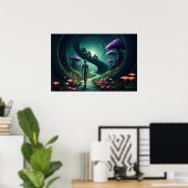 Lone Alien loopt het pad door een buitenaardse tui Poster (Thuiskantoor)