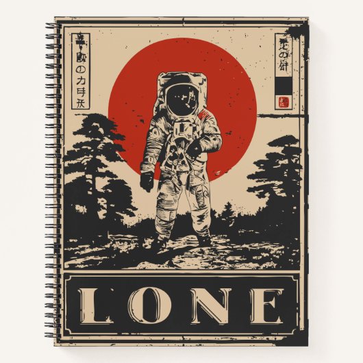 Lone Astronaut Space Explorer Solitude Design Notitieboek (Voorkant)