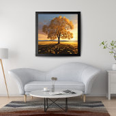 Lone Autumn Tree: Een vleugje rust Foto Afdruk