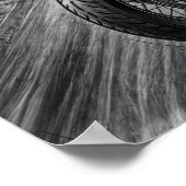  Lone Biker Crosses Suspension Bridge City Skyline Poster (Hoek)