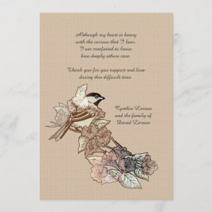 Lone Bird Bereavement Bedankt Notecard