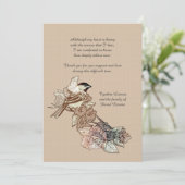 Lone Bird Bereavement Bedankt Notecard (Staand voorkant)