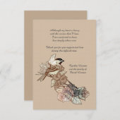 Lone Bird Bereavement Bedankt Notecard (3.5 x 5) (Voorkant / Achterkant)