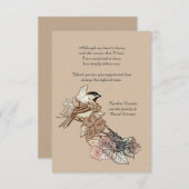 Lone Bird Bereavement Bedankt Notecard (3.5 x 5) Notitiekaartje (Voorkant / Achterkant)