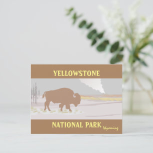 Lone Bison in Yellowstone National Park Briefkaart