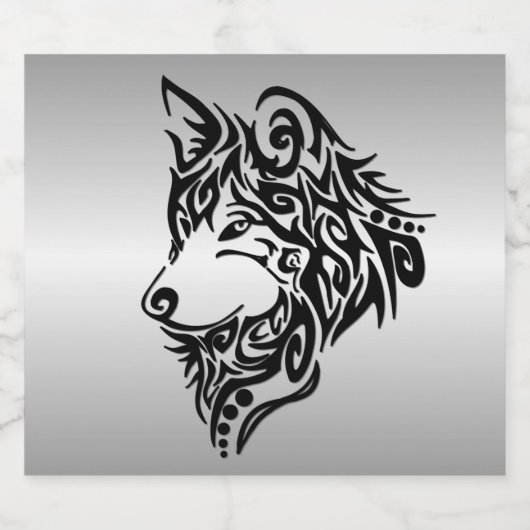 Lone Black Tribal Wolf Bier Etiket (Enkel label)