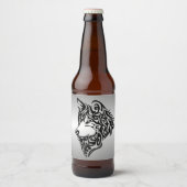 Lone Black Tribal Wolf Bier Etiket (Voorkant)