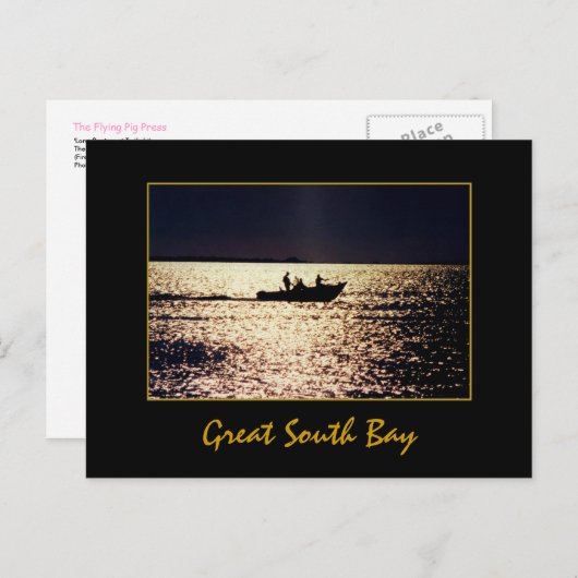 Lone Boaters bij Twilight Briefkaart (Voorkant / Achterkant)