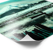 Lone Boatman onder de Winterschaduw van de berg Fu Foto Afdruk (Hoek)