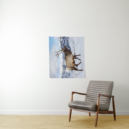 Lone Bull Elk | Yellowstone National Park Wandkleed (In situ)