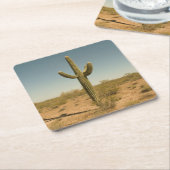 Lone Cactus Kartonnen Onderzetters (Schuin)