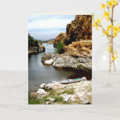 Lone Canoe, leeg Wenskaart Kaart (Gele Bloem)