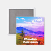 "Lone Cedar" Wasatch Mountains, Utah Landscape Magneet (Voorkant / Achterkant)