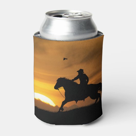 Lone Cowboy Beer Cozy Cup Blikjeskoeler (Blikje Voorkant)