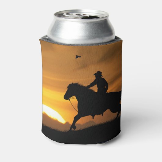 Lone Cowboy Beer Cozy Cup Blikjeskoeler (Blikje Achterkant)