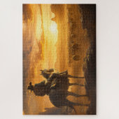 Lone Cowboy bij zonsondergang Legpuzzel (Verticaal)