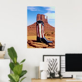 Lone cowboy boot, Monument Valley, Arizona, VS. Poster (Thuiskantoor)