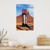 Lone cowboy boot, Monument Valley, Arizona, VS. Poster (Keuken)