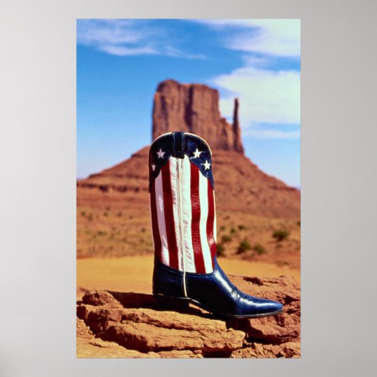 Lone cowboy boot, Monument Valley, Arizona, VS. Poster (Voorkant)