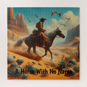 Lone Cowboy in Desert Canyon - Surrealistische Wes Legpuzzel