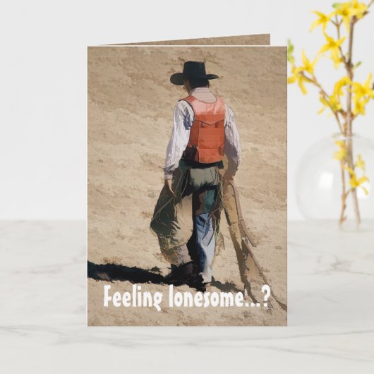 Lone Cowboy Kaart (Gele Bloem)