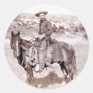 Lone Cowboy Ronde Sticker