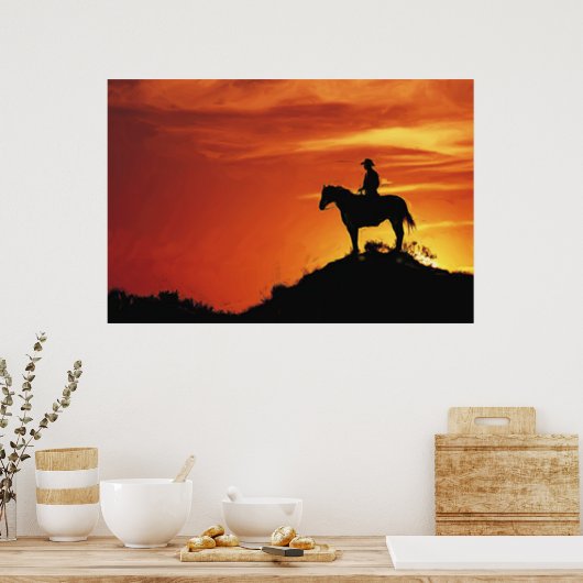LONE COWBOY SUSET POSTER (Keuken)