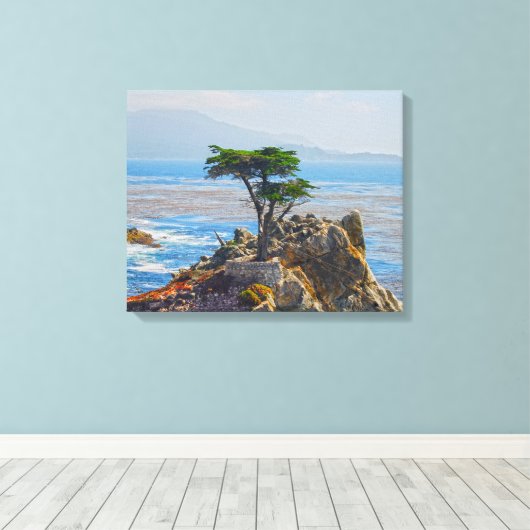 Lone Cypress, Monterey, California Canvas Print (Insitu (Houten vloer))