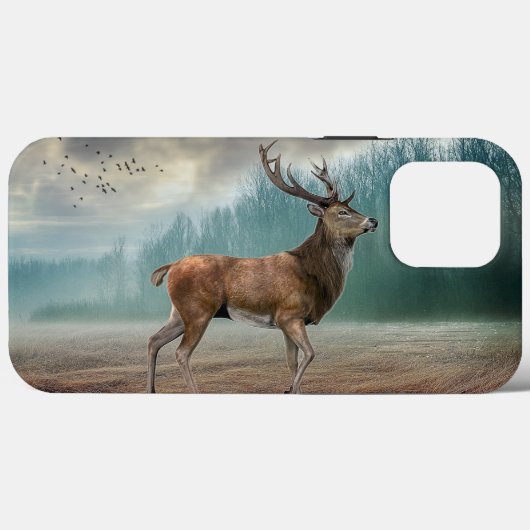 Lone Deer in Misty Forest Case-Mate iPhone Case (Achterkant (horizontaal))
