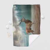 Lone Deer in Misty Forest Golfhanddoek (Insitu)