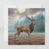 Lone Deer in Misty Forest Kaart (Voorkant)