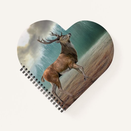 Lone Deer in Misty Forest Notitieboek (Voorkant)