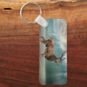 Lone Deer in Misty Forest Sleutelhanger (Voorkant)