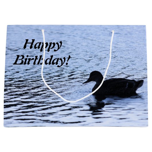 Lone Duck Wildlife Lake Water Ripples Groot Cadeauzakje (Voorkant)