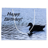 Lone Duck Wildlife Lake Water Ripples Groot Cadeauzakje (Achterkant)