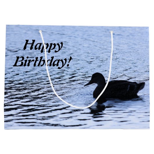 Lone Duck Wildlife Lake Water Ripples Groot Cadeauzakje (Achterkant)