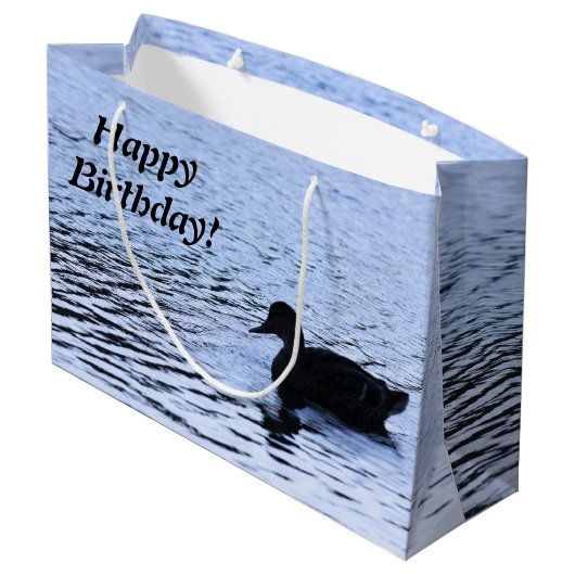 Lone Duck Wildlife Lake Water Ripples Groot Cadeauzakje (Achterkant Gekanteld)